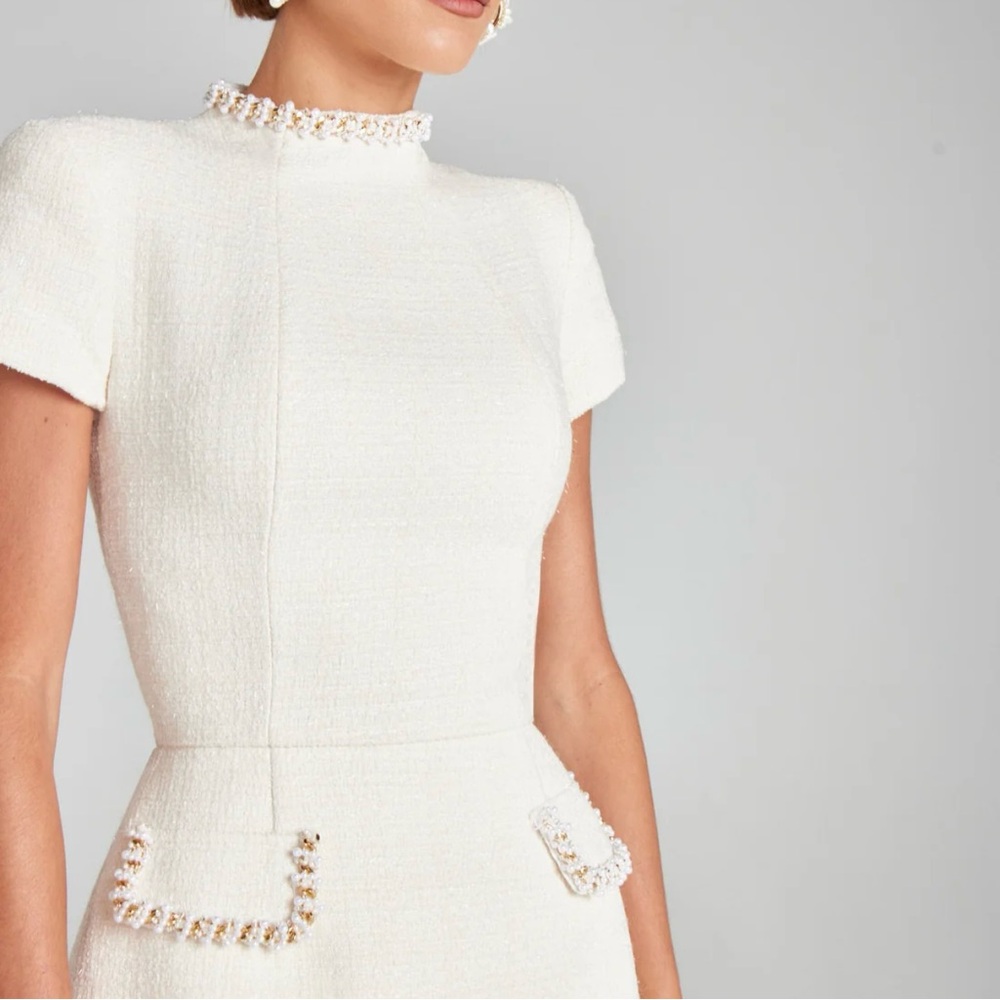 Brand New- Nadine Merabi Simone Ivory Dress 🤍✨ - Picture 9 of 15